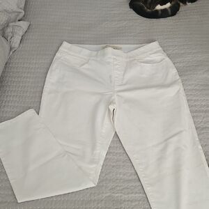 Soft Surroundings White Straight Leg Jeans, Stretchy